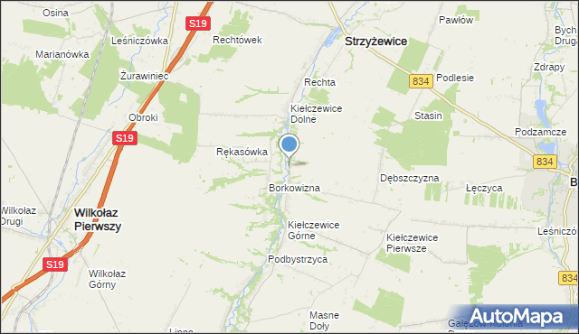 mapa Kiełczewice Maryjskie, Kiełczewice Maryjskie na mapie Targeo